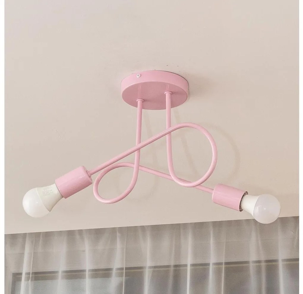 Felületre szerelhető csillár OXFORD 2xE27/15W/230V rózsaszín