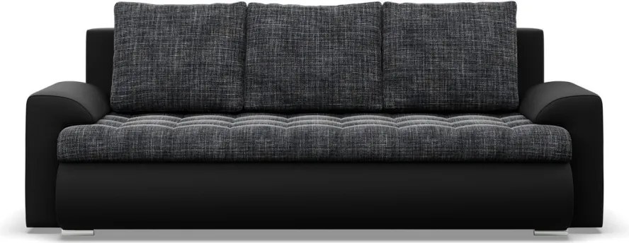 Tokio kanapéágy, fonott + műbőr, szürke - fekete