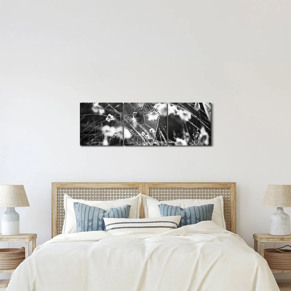 Kép - Pókháló a réten (órával) (90x30 cm)