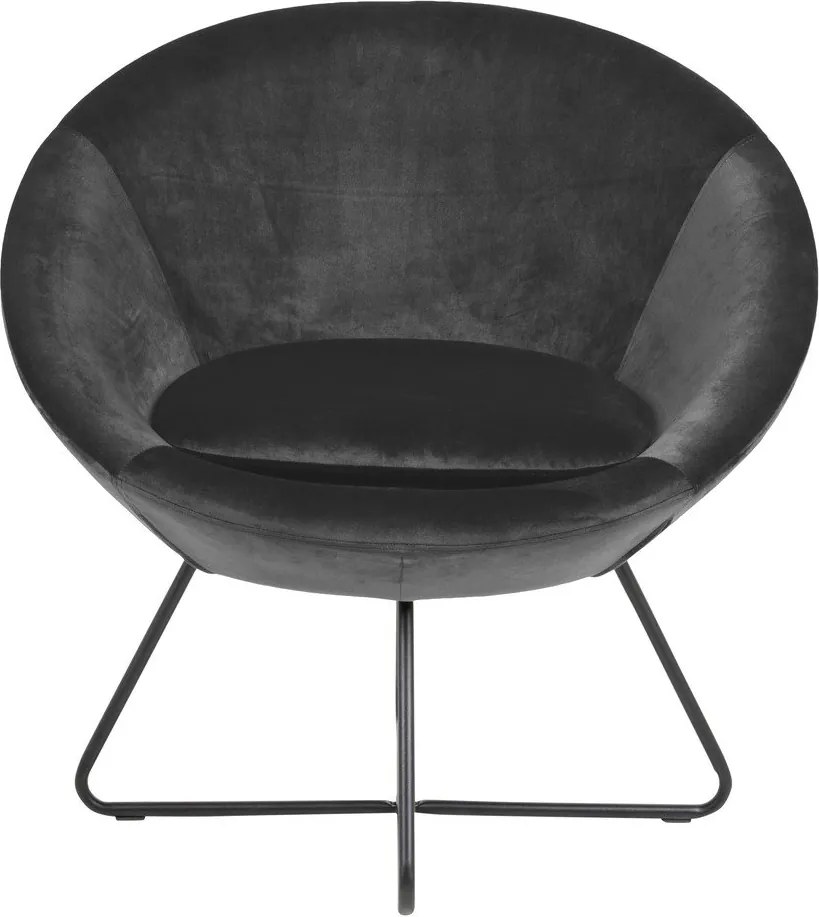 Center szürke bársony fotel - Actona