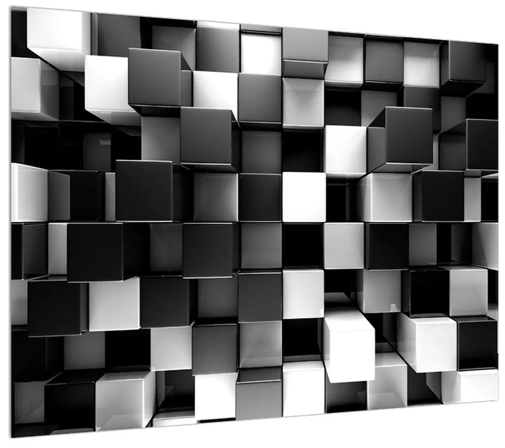 Absztrakt fekete-fehér kép-kockák (70x50 cm)