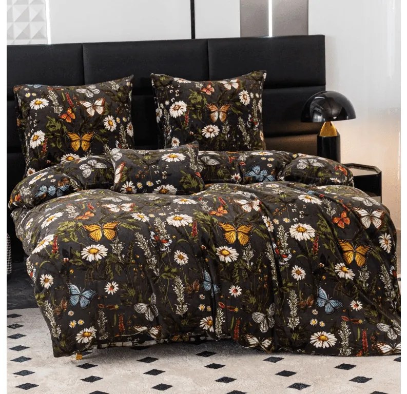Mikroplüss ágynemű MEADOW BUTTERFLY színes Ágyneműhuzat mérete: 2 db 70 x 90 cm | 200 x 220 cm