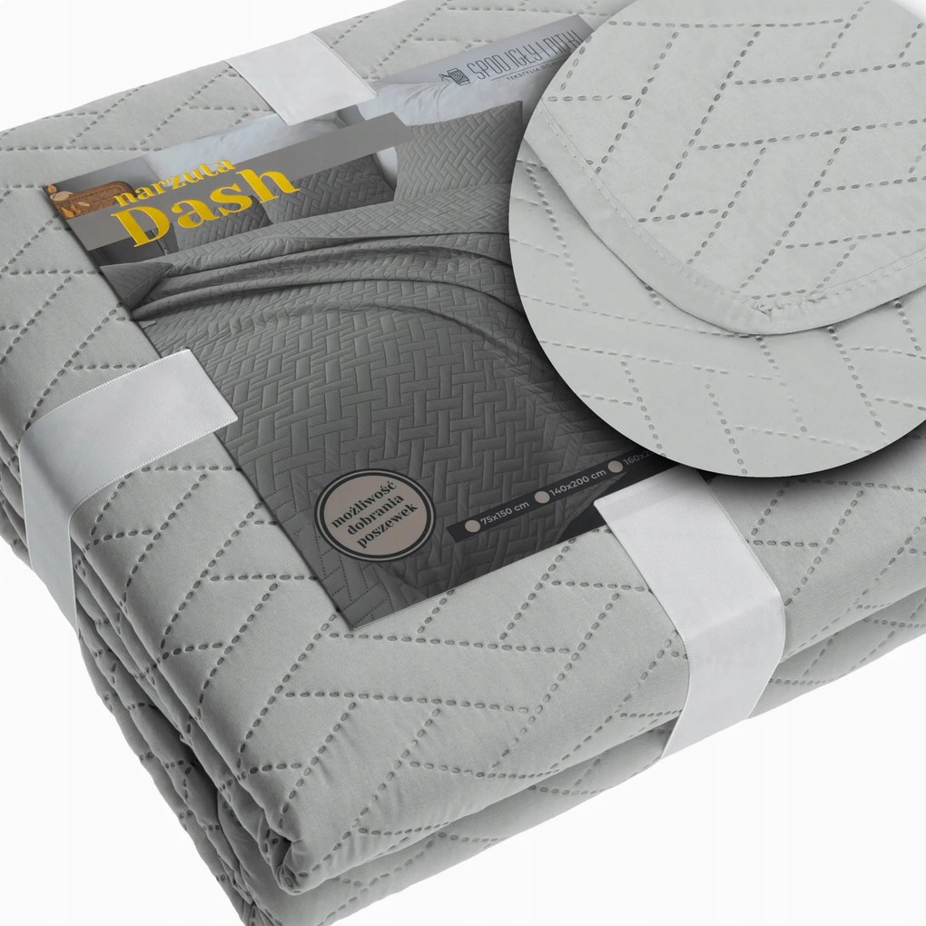 Szürke steppelt ágytakaró 240 x 220 Dash puha takaró Univerzális