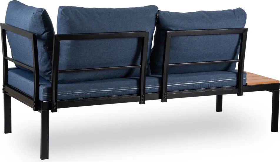 Kerti bútor szett sötétkék / fekete színkombinációban – NORMAN