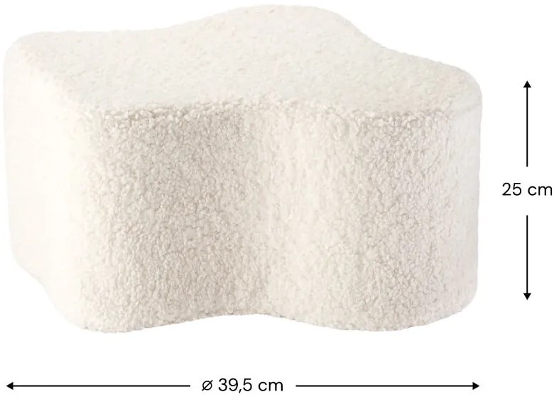 Krémszínű buklé gyerek puff Cloud – Wigiwama