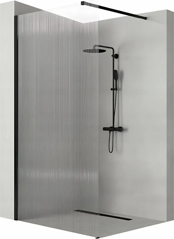 Zuhanyfal 100 cm Fekete Rea Aero Intimo Black Walk In