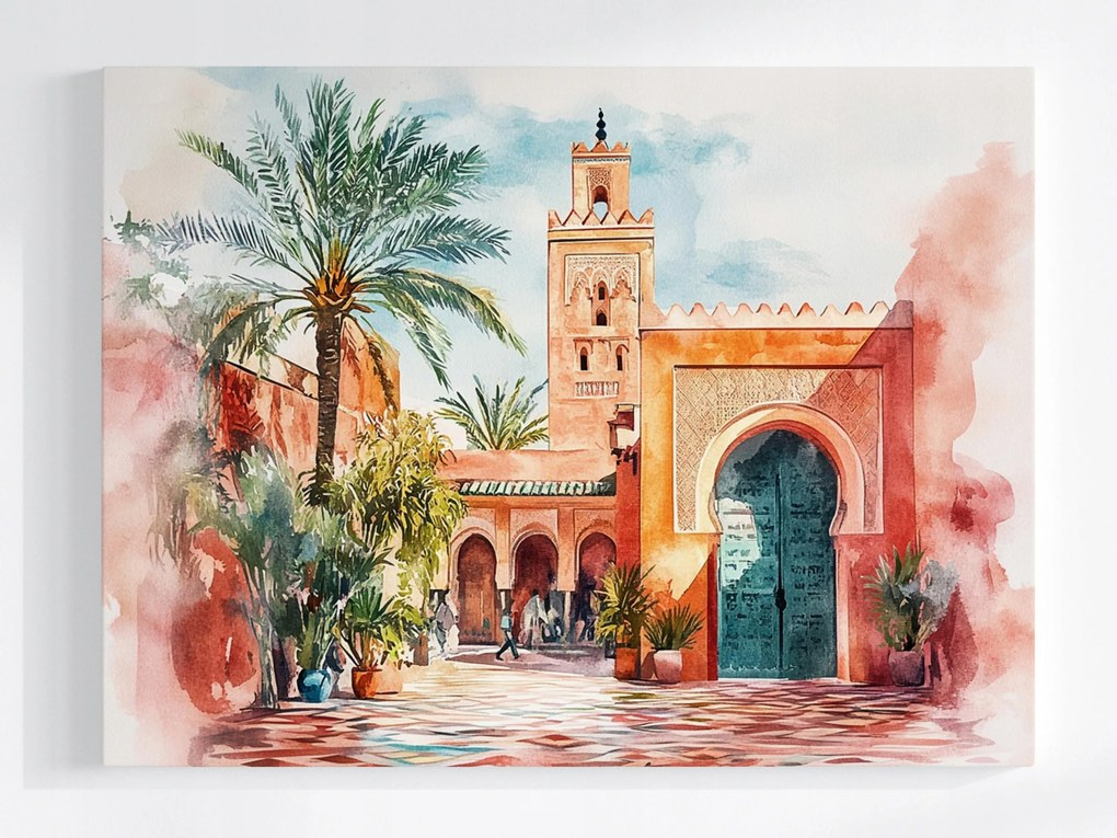 Canvas Város Marokkó Marrákes Afrika Arab Ív 80x60