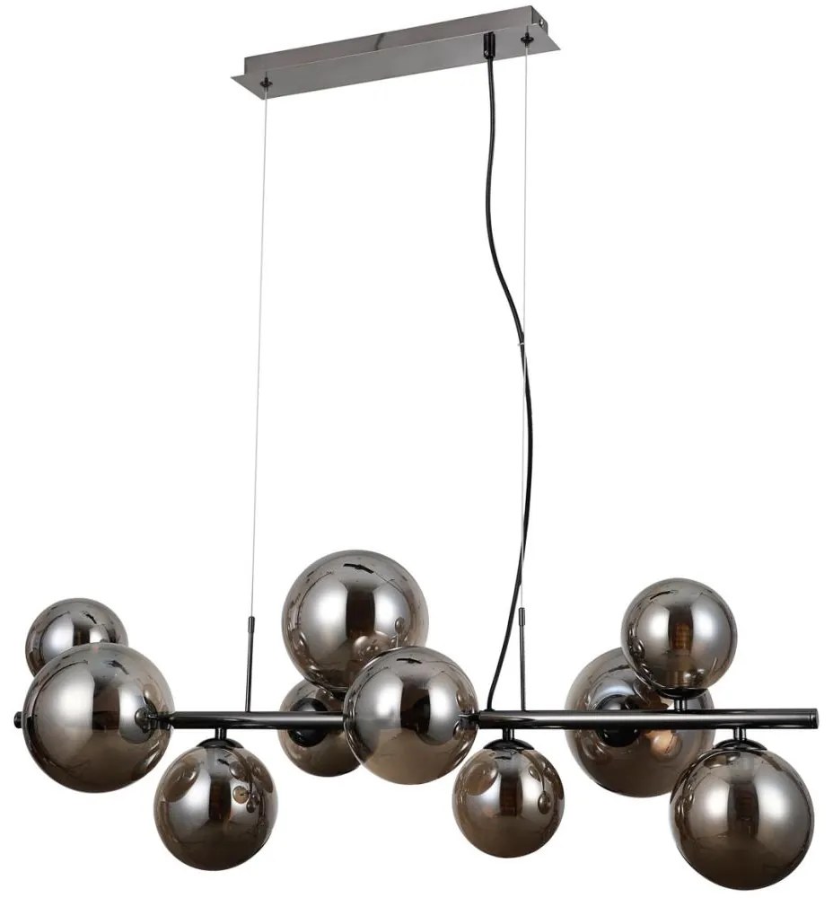 ITALUX PND-406007-10A-BCR - Csillár zsinóron CANELLO 10xG9/5W/230V fekete