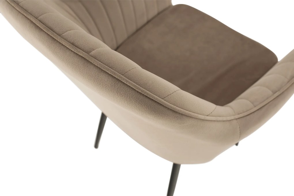 Dizájnos fotel, szürkésbarna Taupe Velvet anyag, ZIRKON