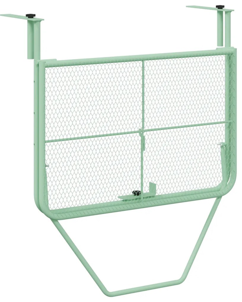 Függő erkélyasztal Menta zöld 60 x 39 x 65 cm Acél