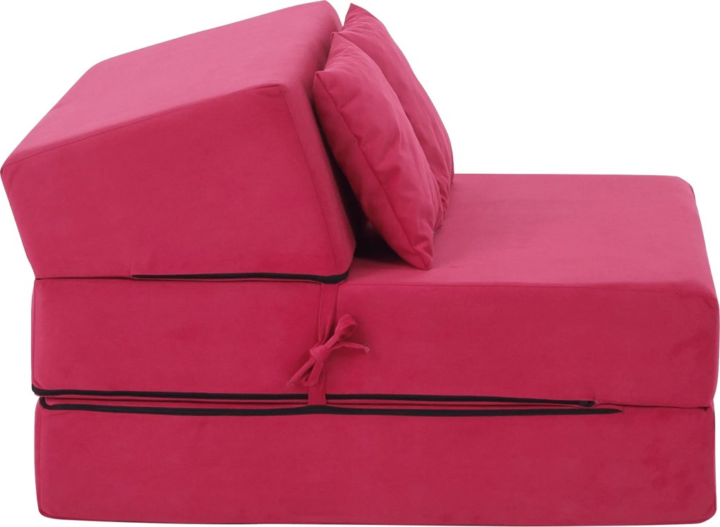 Összecsukható matrac/fotel, 2v1, rózsaszín magenta, PELOS