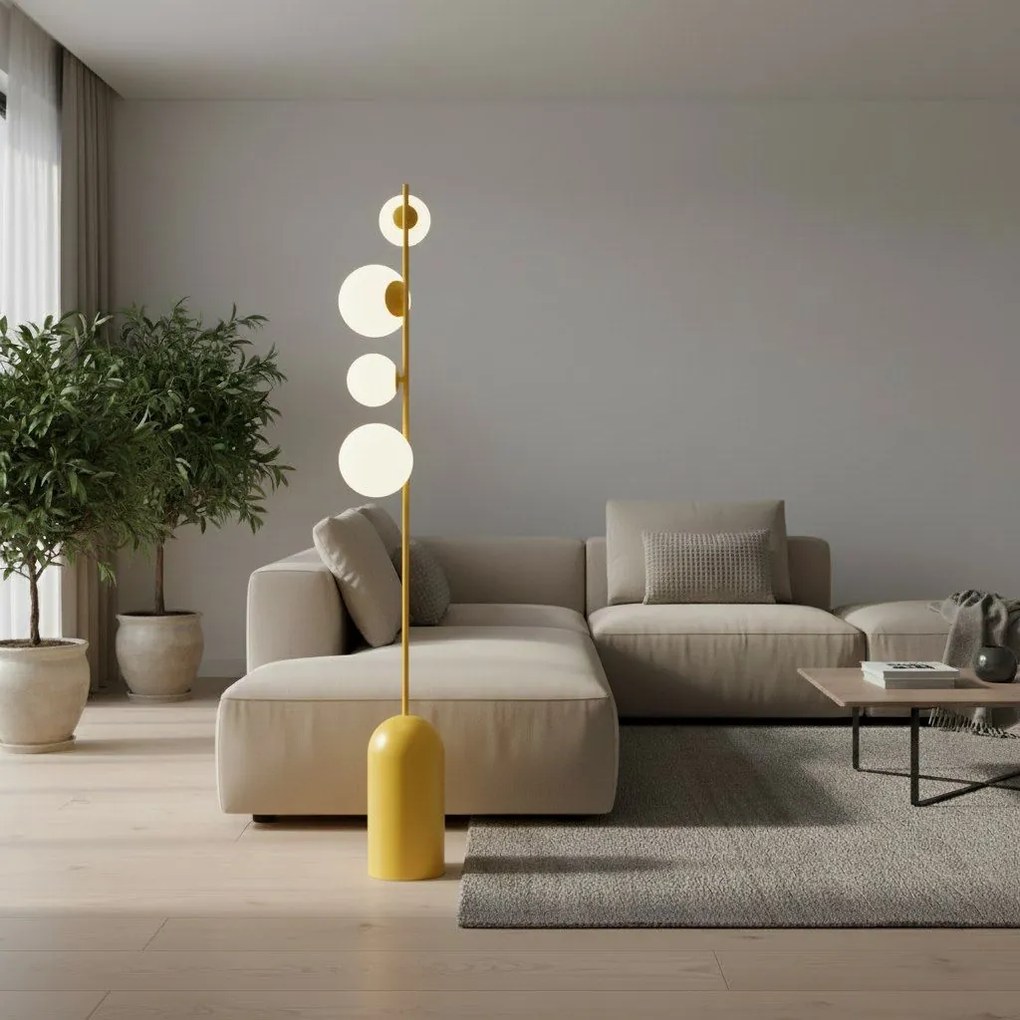 Emibig modern állólámpa etno fehér narancs emi1502/lp4