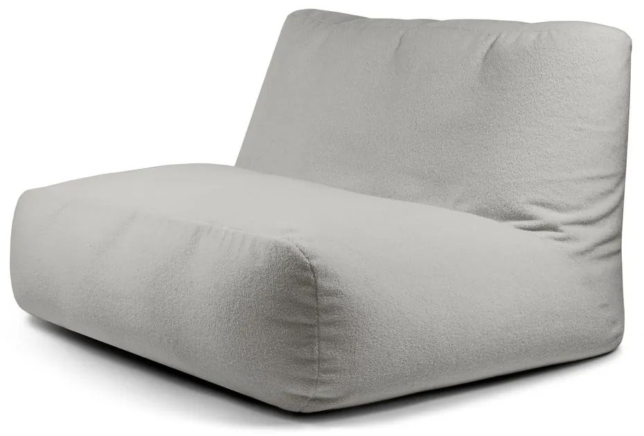 Világosszürke buklé babzsákfotel Sofa Tube – SLOWDOWN