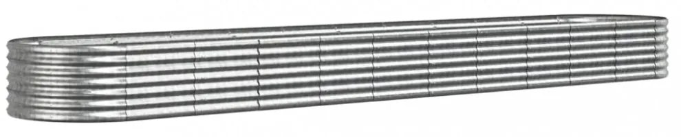 ezüstszínű horganyzott acél kerti magaságyás 440x80x36 cm