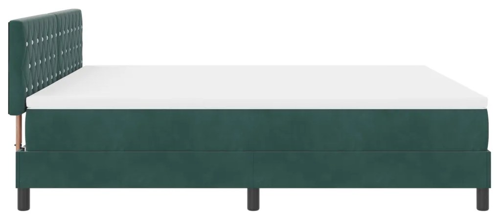 Boxspring Ágy Matrac &amp; LED Sötét Zöld 180x200 cm Bársonyos