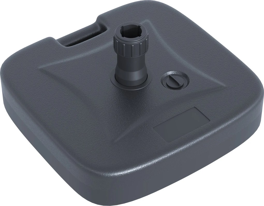 Outsunny Homokkal és Víz­zel Tölthető Napernyőtartó Alap Lekerekített Sarkokkal HDPE Műanyag Fekete 46 x 45 x 26 cm, Max. 30 kg | Aosom