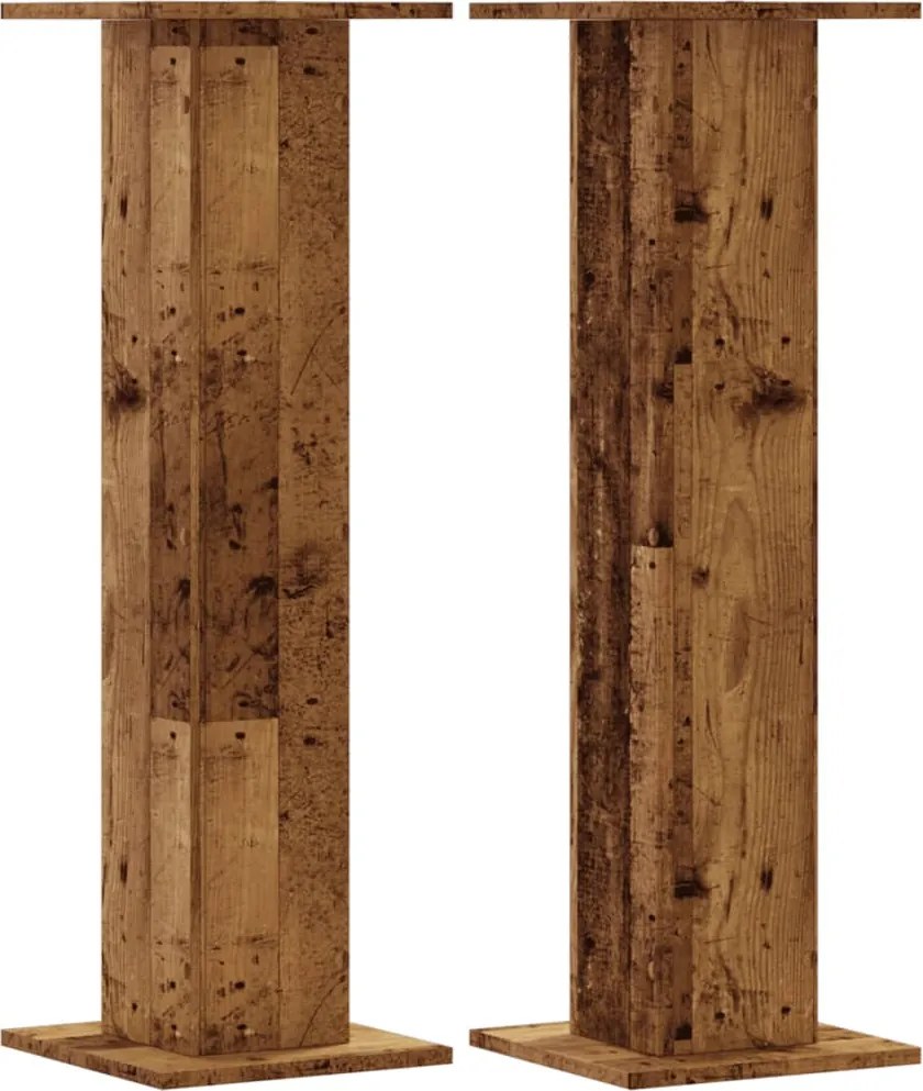 vidaXL 2 db antik fa színű szerelt fa hangszóróállvány 30 x 30 x 95 cm