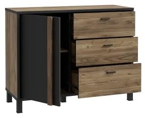 Fiókos komód OREN barna/fekete