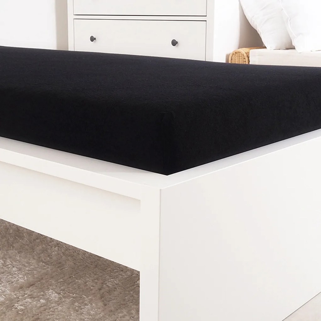 4Home Perfect frottír lepedő fekete, 90 x 200 cm, 90 x 200 cm