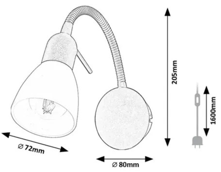 Rabalux 73090 - SOMA fali lámpa 1xE14/40W/230V