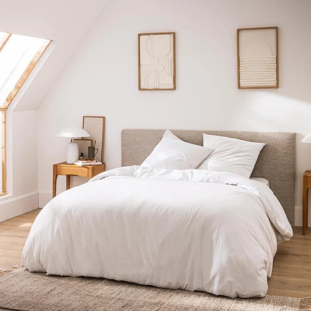 Fehér kétszemélyes-hosszabbított háromrészes pamut ágyneműhuzat 240x220 cm Meline – douceur d'intérieur