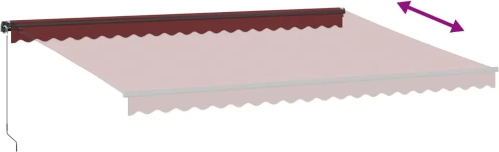 Burgundi vörös kézzel kihúzható napellenző 500 x 350 cm