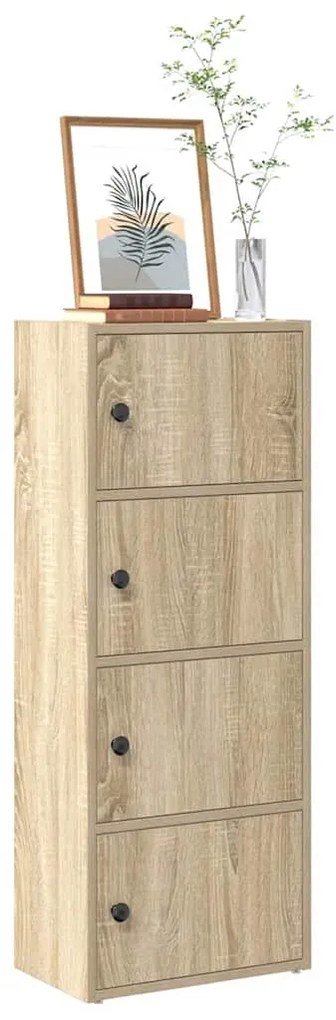 betonszürke szerelt fa könyvespolc 40x24x102 cm