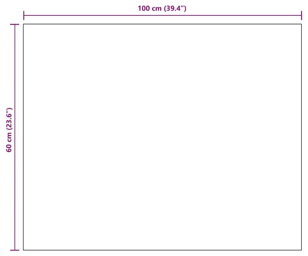 keret nélküli üveg tükör 100 x 60 cm