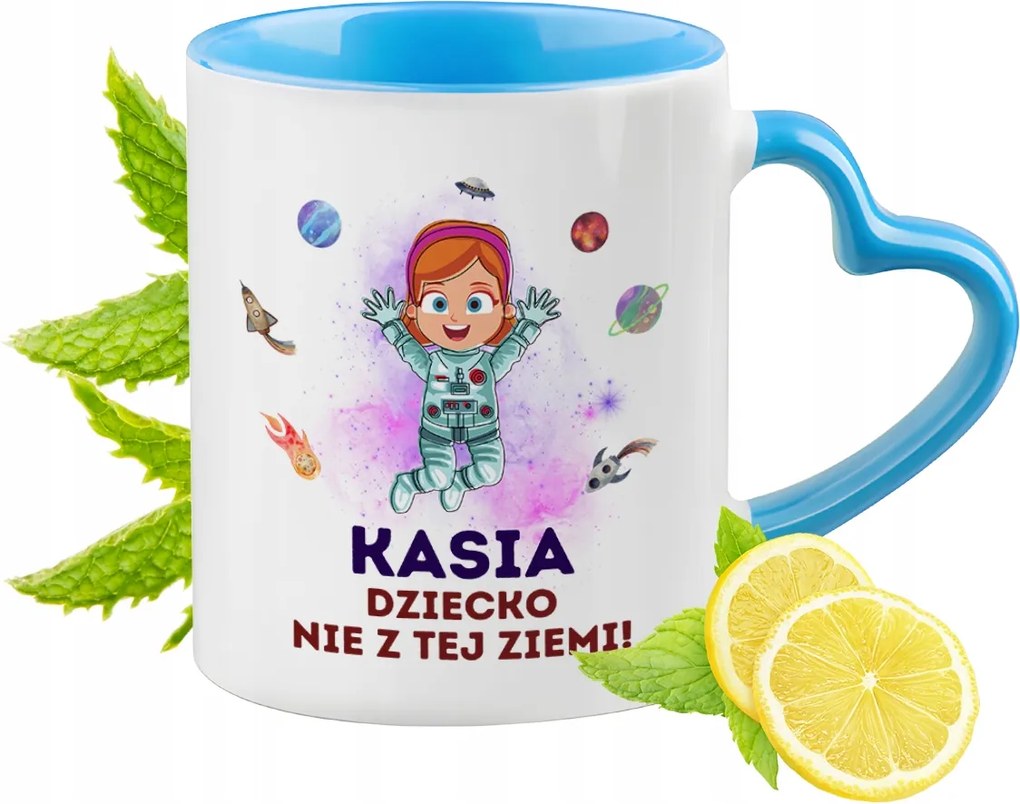 Kék bögre szív alakú füllel Kasinak Ideális Ajándék