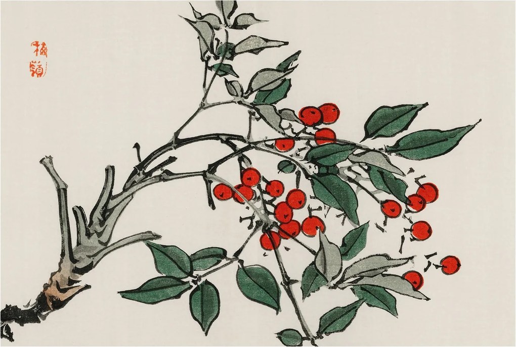 Dekoratív Fotótapéta Hálószobába Bogyó ág 104x70 Ragasztó