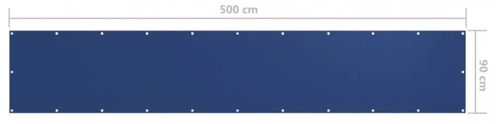 kék oxford-szövet erkélyparaván 90 x 500 cm