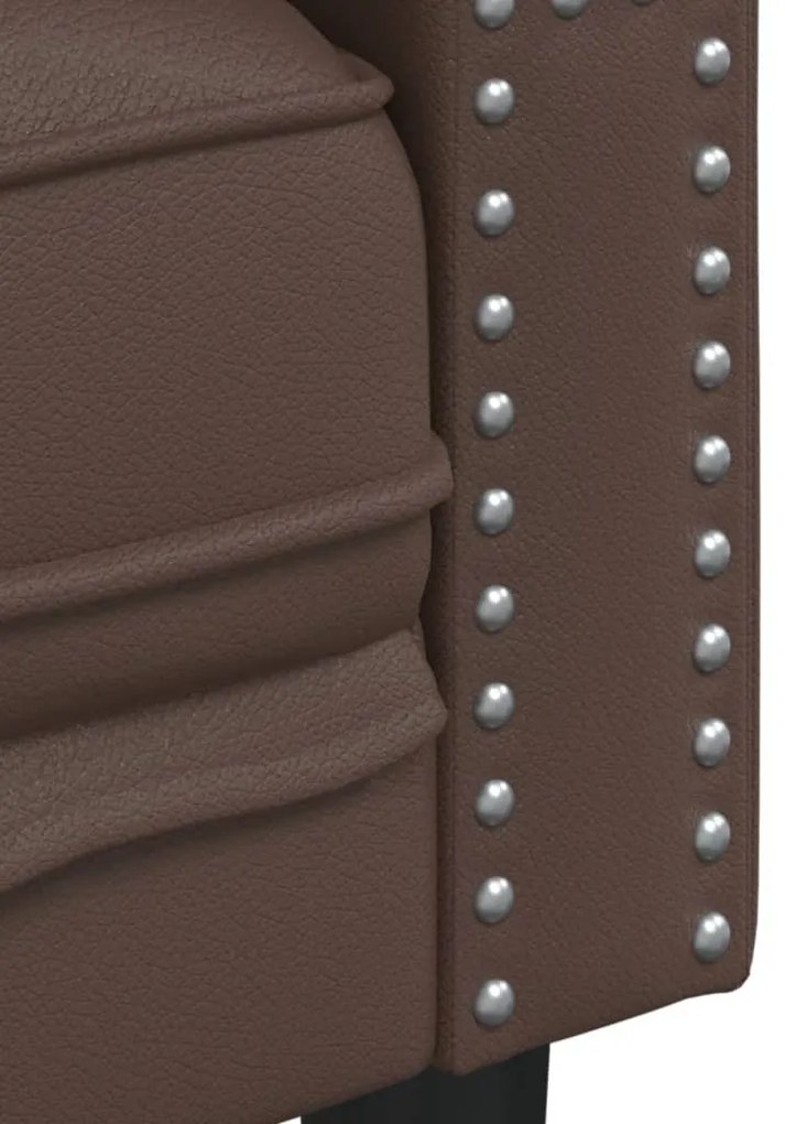 vidaXL 2 személyes barna műbőr Chesterfield kanapé