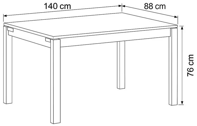 Étkezőasztal 140×88 cm, MDF, vad tölgy, HT-725 OAK