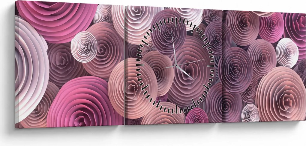 Absztrakt kép Rózsa virága (órával) (90x30 cm)