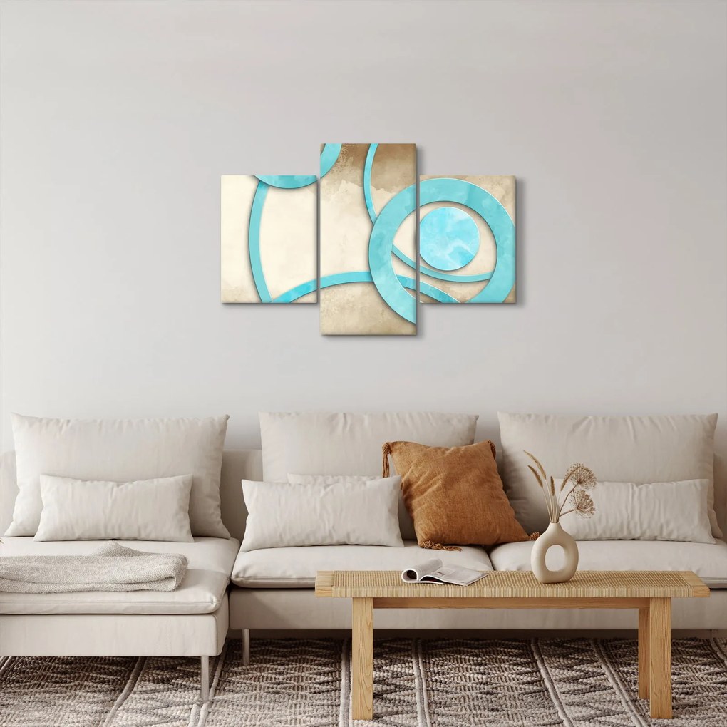 Kép - Kék körök akvarell (90x60 cm)