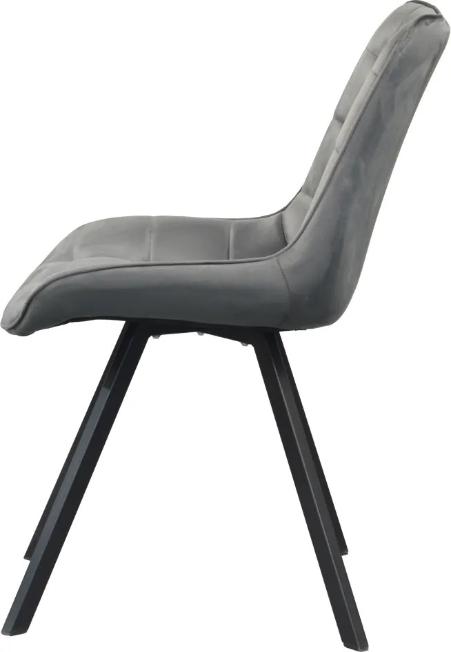 Étkezőszék, sötétszürke Velvet szövet/fekete, SAMIRA