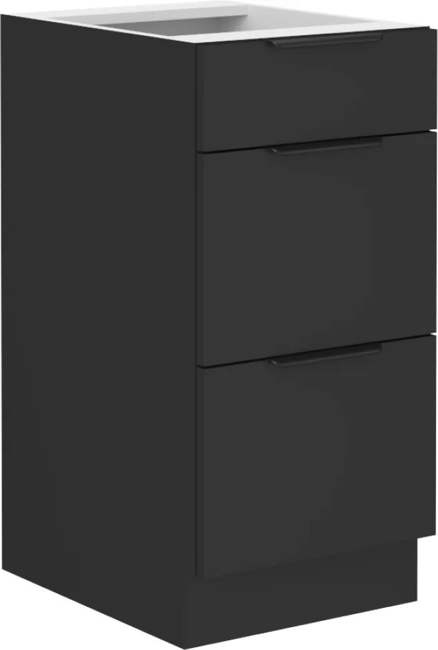 Alsó szekrény, fekete, SIBER 40 D 3S BB