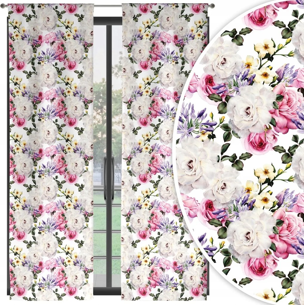 Kész Függönyök 2 Db Függöny Szett Pár 70X250 Alagút Függöny Minta 010