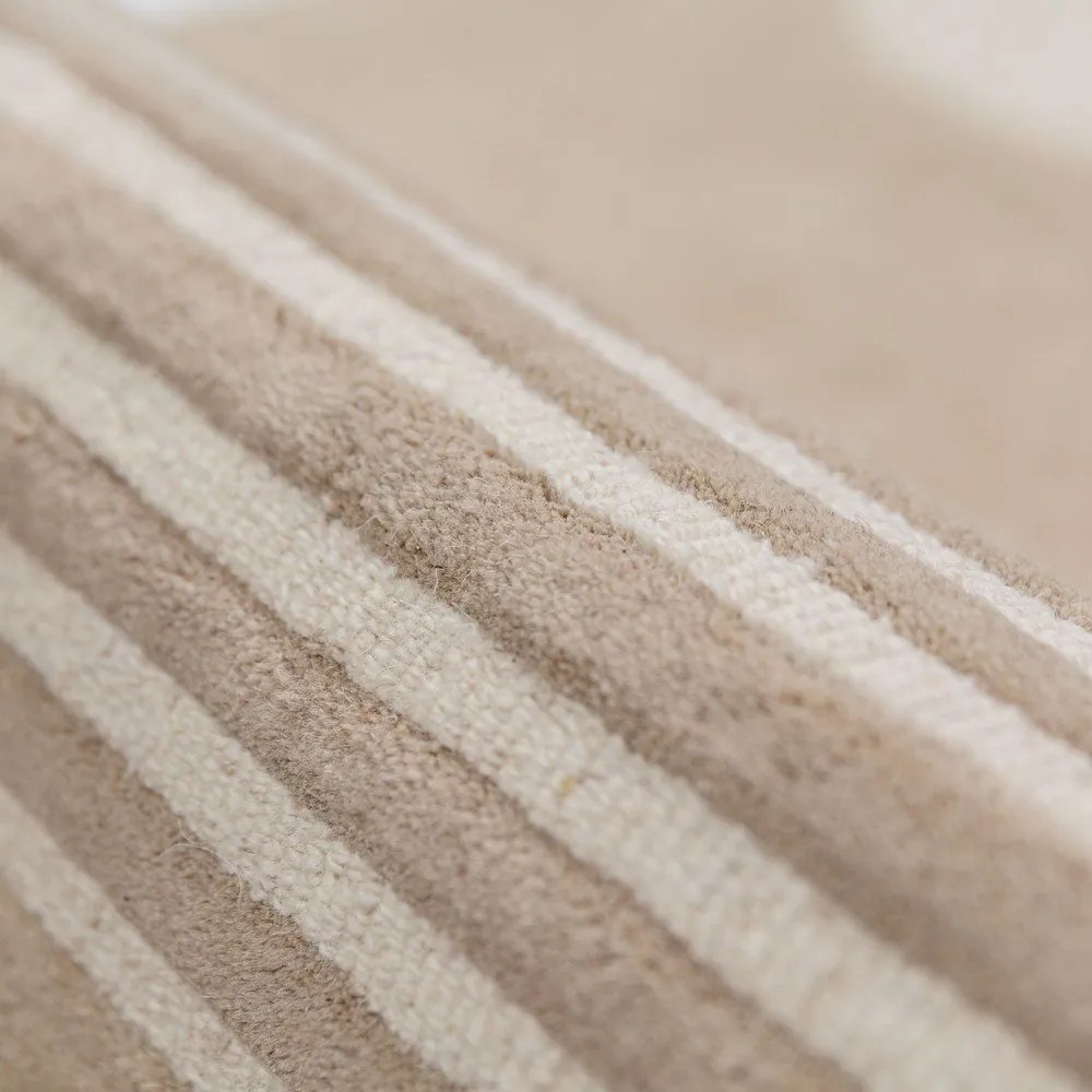 Natúr színű kézi szövésű gyapjú szőnyeg 120x180 cm Lozenge – Flair Rugs