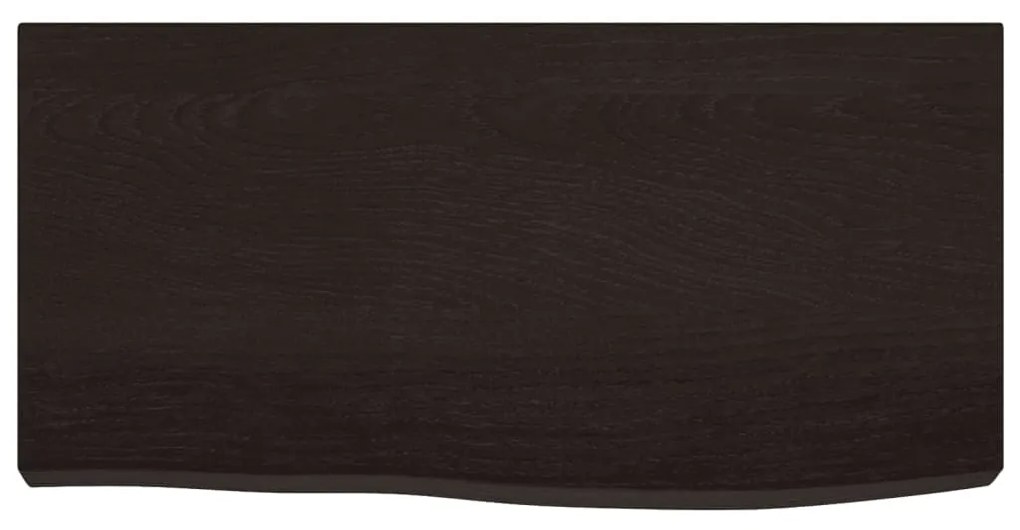 sötétbarna kezelt tömör tölgyfa fali polc 60x30x(2-6) cm