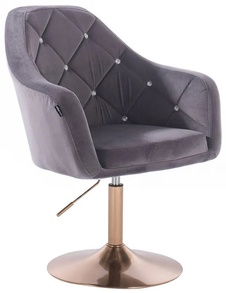 HR830 Grafit Modern Velúr Szék Arany lábbal