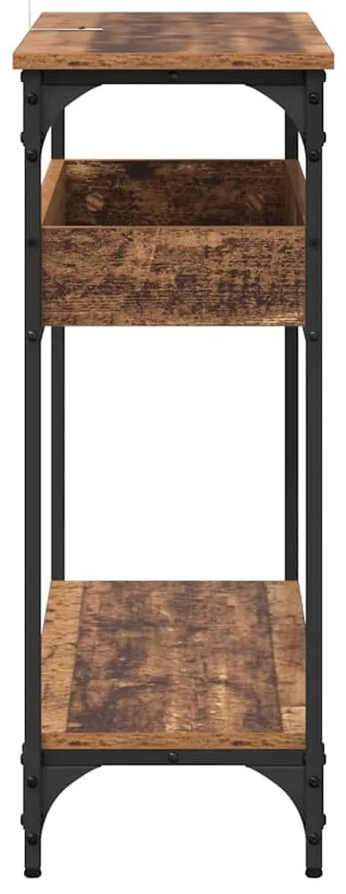 Konzolasztal polcokkal Régi fa 100 x 29 x 75 cm Faanyag