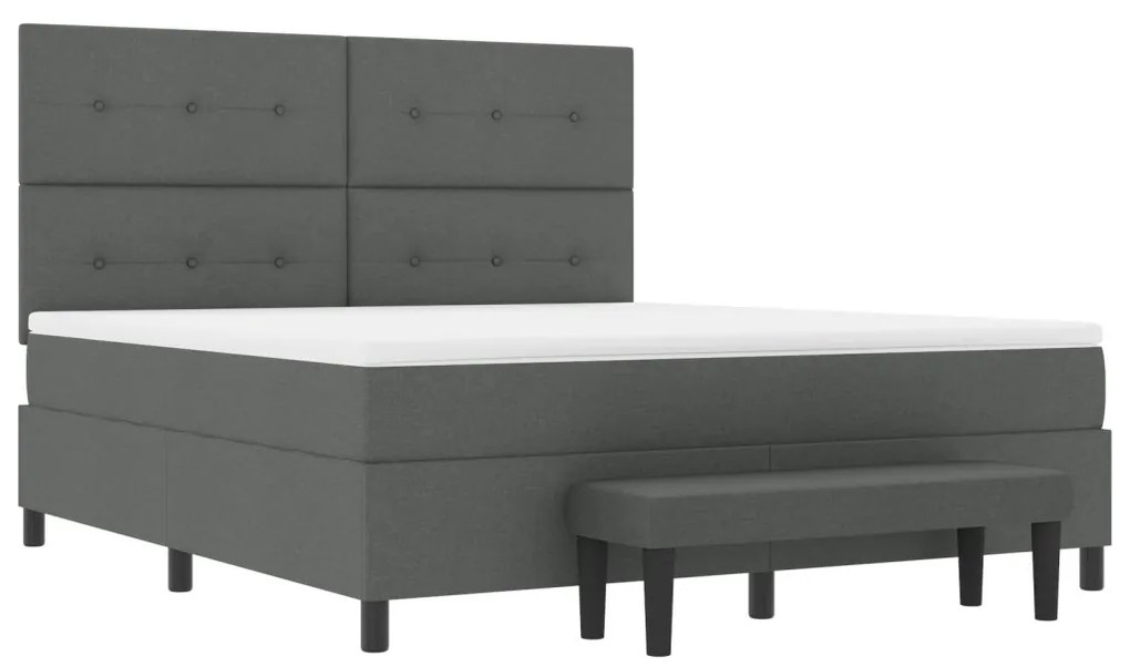 vidaXL Box Spring Ágy matraccal és paddal Sötétszürke 180x200 cm Szövet