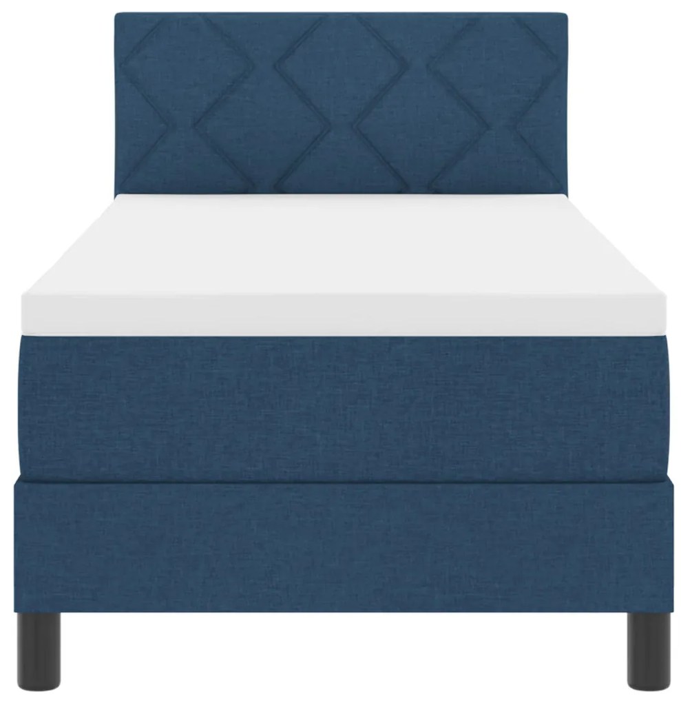 vidaXL Boxrugós ágy matracmal fejtámlával Kék 80 x 200 cm szövet