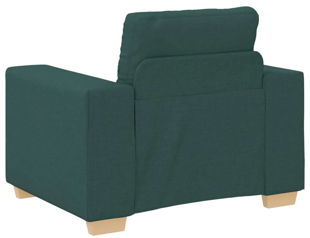 3-Darabos Sofa Szett Párnákkal - Sötét Zöld Szövet