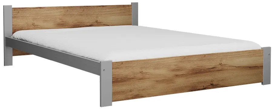 Ágy IKAROS 160 x 200 cm, artisan tölgy/szürke Ágyrács: Léces ágyrács, Matrac: Coco Maxi 20 cm matrac