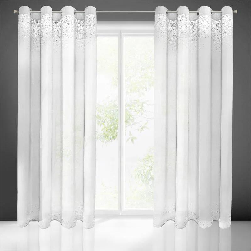 Madie díszes fényáteresztő függöny Fehér 140x250 cm