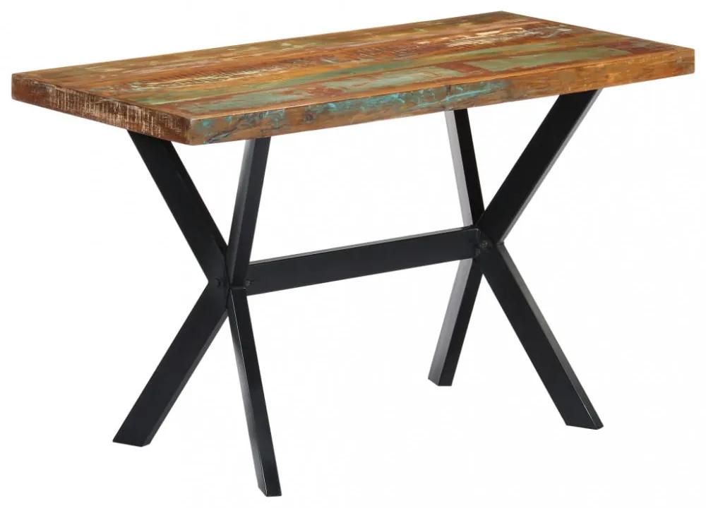 Tömör újrahasznosított fa étkezőasztal 120 x 60 x 75 cm