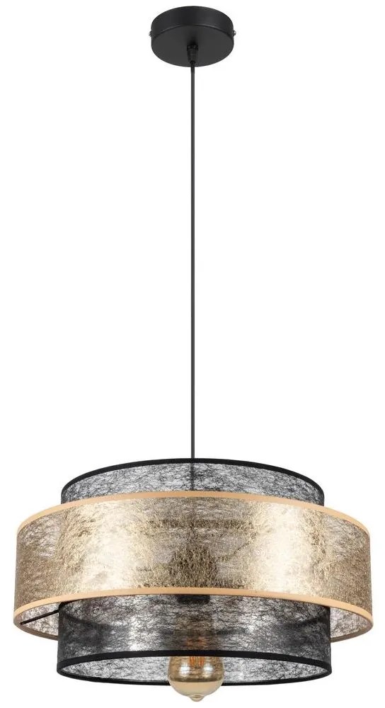 Belis Csillár zsinóron GABI 1xE27/60W/230V arany/fekete átm. 40 cm BE0802