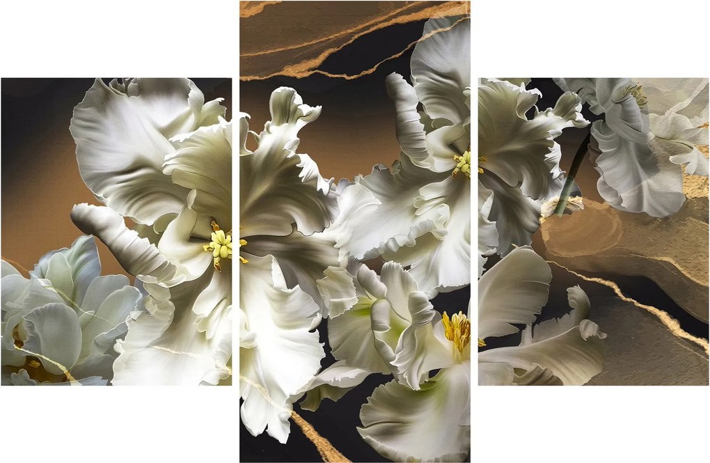 Kép - Orchidea virágok márvány háttérrel (90x60 cm)